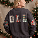 Holly Jolly Patch Charcoal Sweatshirt