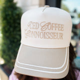 Tan Iced Coffee Connoisseur Vintage Trucker Hat
