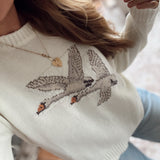 White Feathered Grace Sweater