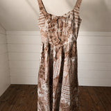 Taupe Mixed Pattern Corset Midi Dress