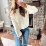 Cream Roll-Up Sweater