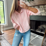 Light Pink Elsie Oversized Button Down Cardigan
