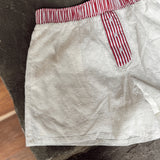 Boat Days White/Red Eyelet Boxer Style Shorts