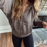 Espresso Phoebe Zip Up Sweatshirt