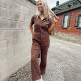 Ride The Wind Chocolate Corduroy Jumpsuit