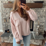 Light Pink Briarstone Split Neck Top