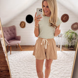 Mocha Sedro Wide Leg Shorts