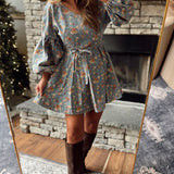 Chambray Garden Denim Mini Dress