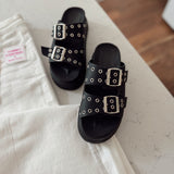 Reta Black Wedge Sandal