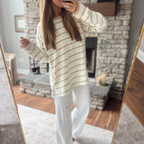 Taupe Susie Striped Oversized Top