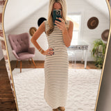 Beige/Gray Striped Knitted Dress IN STORE