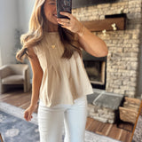 Sand Shardon Pleated Tank Top