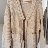 Latte Floral Contrast Cardigan