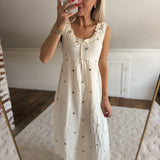 Soy Embroidered Gauze Midi Dress