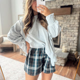 Navy Michaela Flannel Boxer Shorts