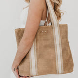 Tan Trendsetter Raffia Tote Bag