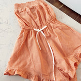 Orange Hot Check Summer Romper