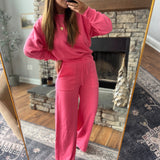 Taffy Pink Burnout Wide Leg Sweatpants
