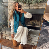 Teal Cozy Peak Puffer Vest