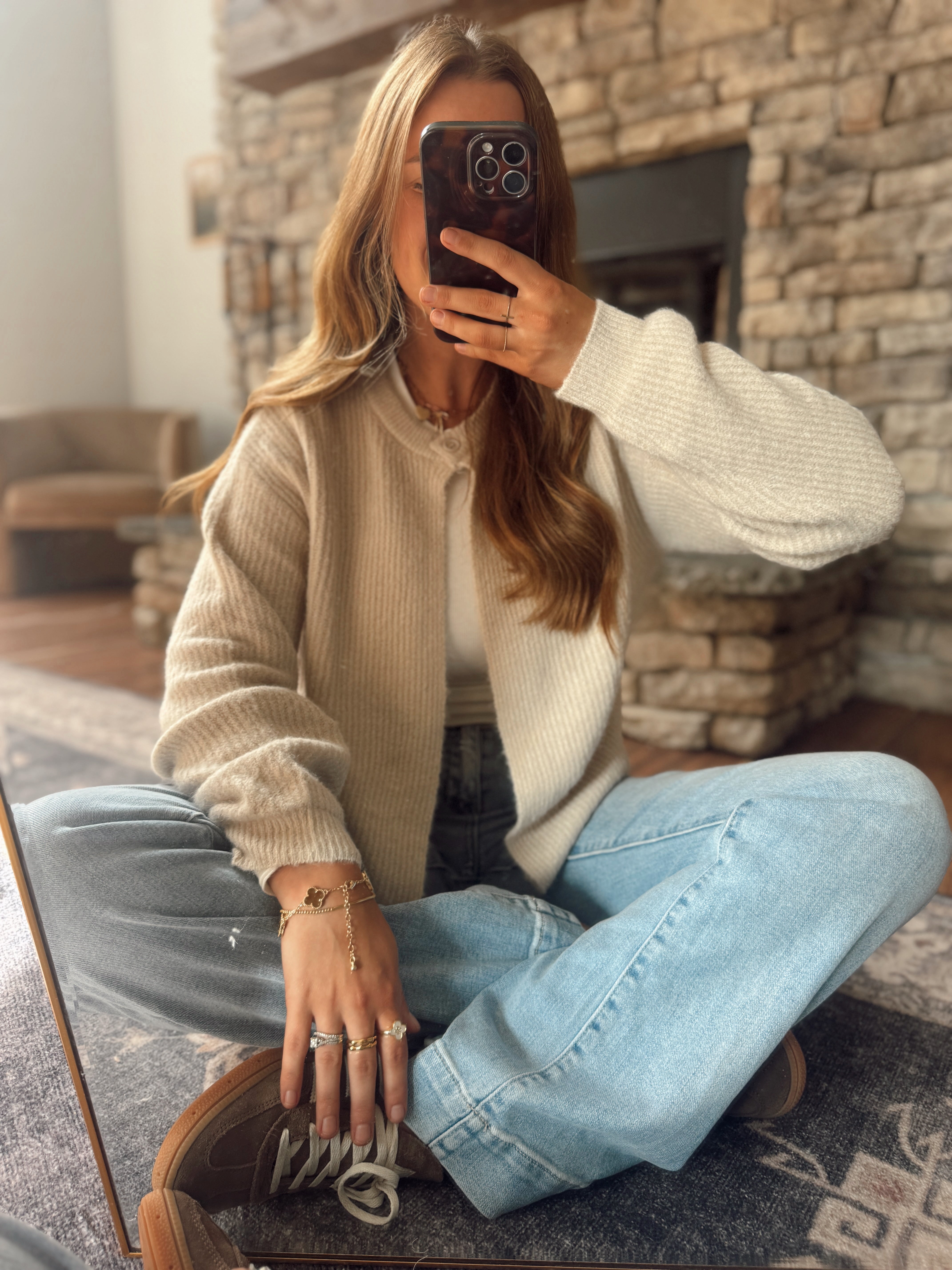 Vallerie Taupe Open Cardigan