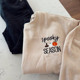 Tan Spooky Season Embroidered Sweatshirt