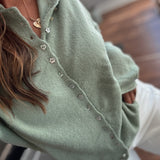 Matcha Button Fun Knit Cardigan