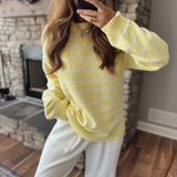 Lemon Drop Lines Sweater