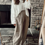 Addison Faded Olive Mineral Wash Gauze Joggers