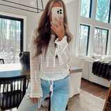 Kristin Cream Open-Knit Sweater