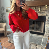 Red Classic Layer Cardigan