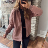 Rose Taupe Aero Bomber Jacket