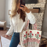 POL Cream Botanical Tote Bag