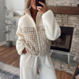 Cream Neutral Grounds Fleece Jacket