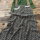 Black Dark Romance Midi Skirt