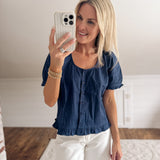 Navy Zephyra Blouse