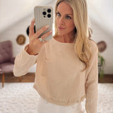 Happy Feeling Natural Gauze Open-Back Top