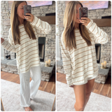 Taupe Susie Striped Oversized Top