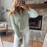 Matcha Striped & Unbothered Cardigan