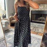 Black Simply Polished Midi Dress