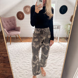 Camouflage Barrel Belt Pants
