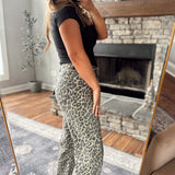 Risen Coffee Leopard Barrel Jeans