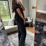 Beth Black MonoStripe Pants