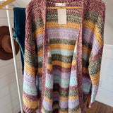 Burgundy Striped Vanya Cardigan