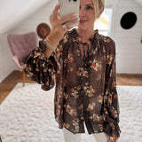 Espresso Floral Nori Blouse