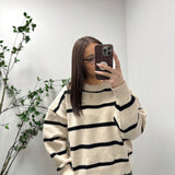 Claire Cream/Black Stripe Sweater IN STORE