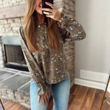 Olive Grove Floral Blouse