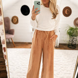 Casual Weekend Burnt Orange Wide Leg Sweat Pant