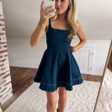 Indigo Bloom Mini Dress