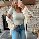 Sage Seamless Jacquard Scoop Neck Tee