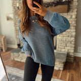 Dusty Navy Marlow Oversized Crewneck